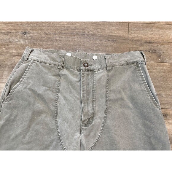 Vintage Patagonia Men's 35X32 Double Knee Gray Straight Leg Canvas Cotton Pants - Picture 2 of 9